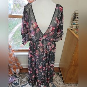 Floral Sheer Kimono Robe